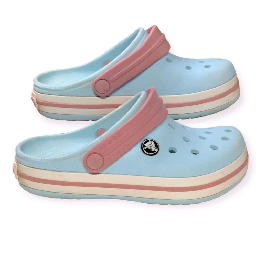CROCS Kids Water Shoes - Light‎ Blue and Pink Size 1
